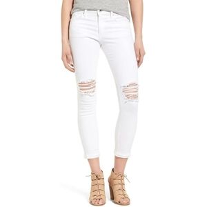 JOE'S JEANS Natalie Rolled Crop Ripped Denim Jeans 28 NWT
